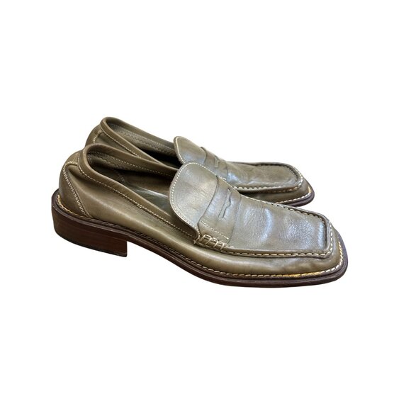Jonathan Made In Italy Leather Slip-On Green Loafers Shoes Size 9 SKU 6897 main image 4
